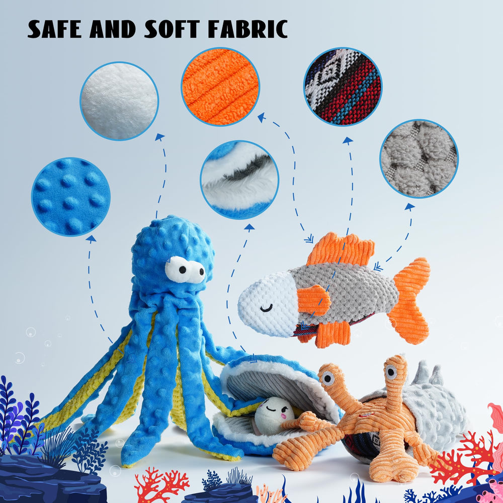 Nocciola multi-size dog toy pack supports small, medium, and large breeds with versatility.