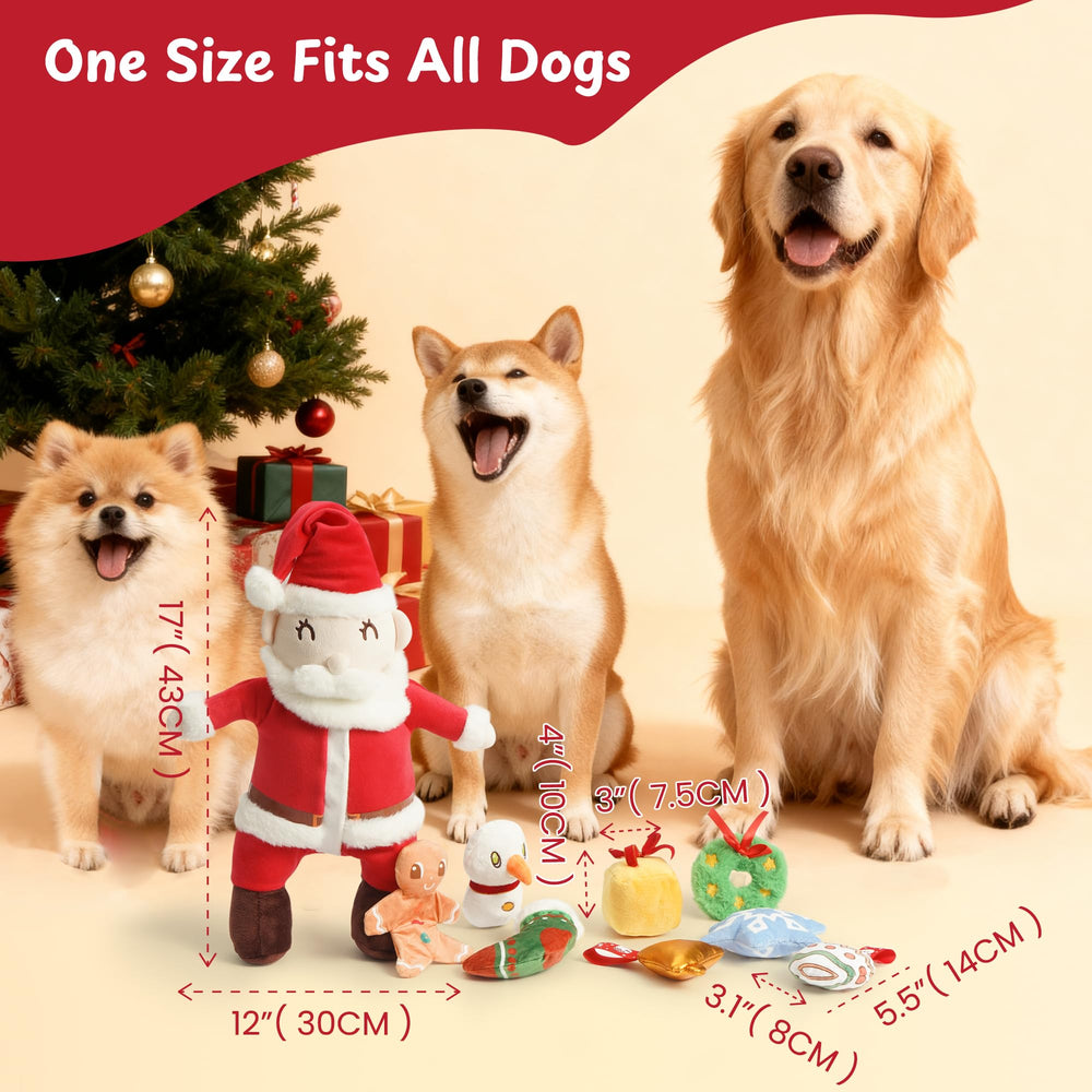 Nocciola Santa-themed design adds festive charm and keeps dogs engaged through sound cues.