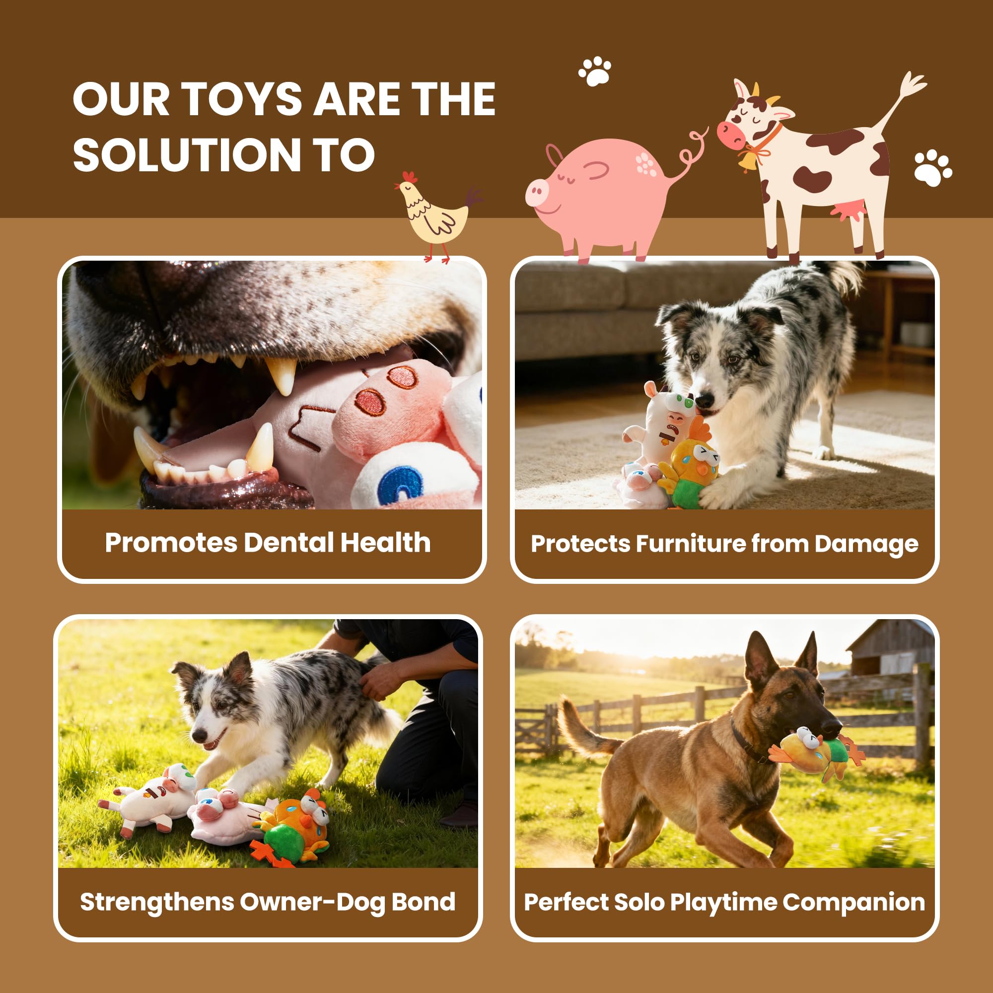 Nocciola squeaky dog toy crinkle-sound enhances auditory stimulation during play.