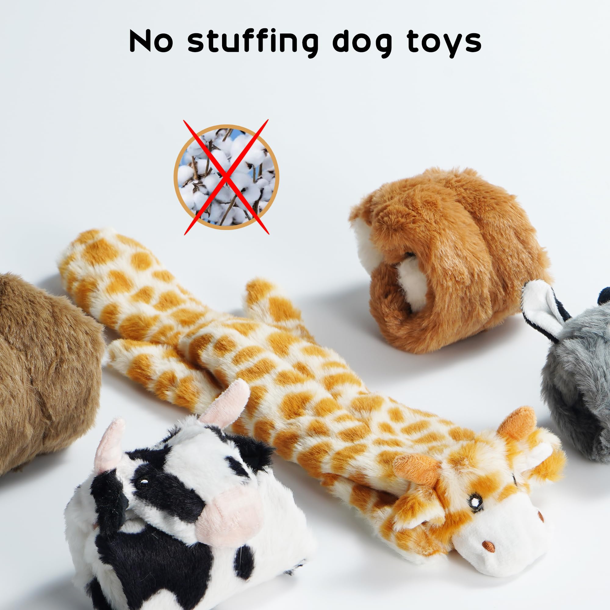 Nocciola no-stuffing puppy toy designed for safe, mess-free fun.