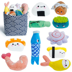 Nocciola sushi toys pack: 10 plush pieces for varied play and cuddling.