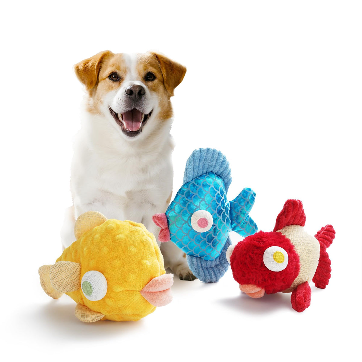 Nocciola Tough Dog Toys fish closeup for durable chew sessions