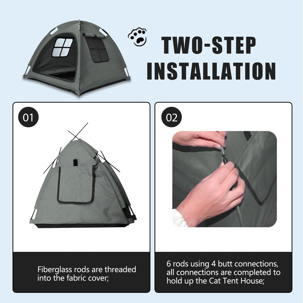 Nockovi Open Design Pet Tent anti-slip bottom keeps pets steady on surfaces.