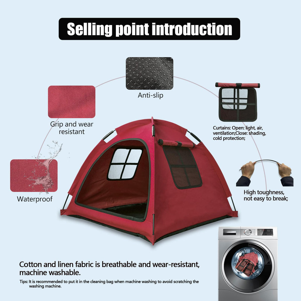 Nockovi Open Design Pet Tent bottom features silicone anti-slip dots for stability