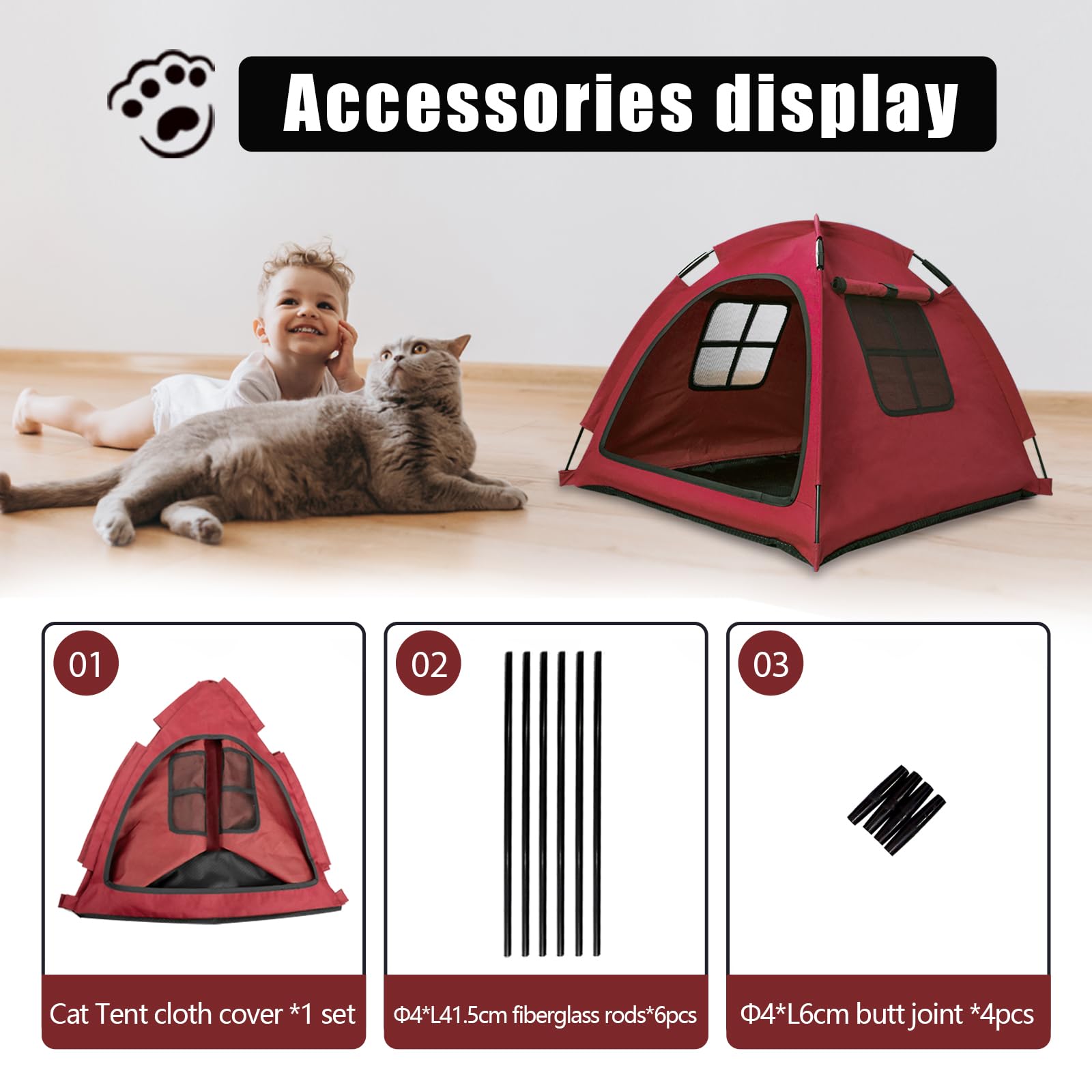 Nockovi Open Design Pet Tent outdoors in garden for camping and travel