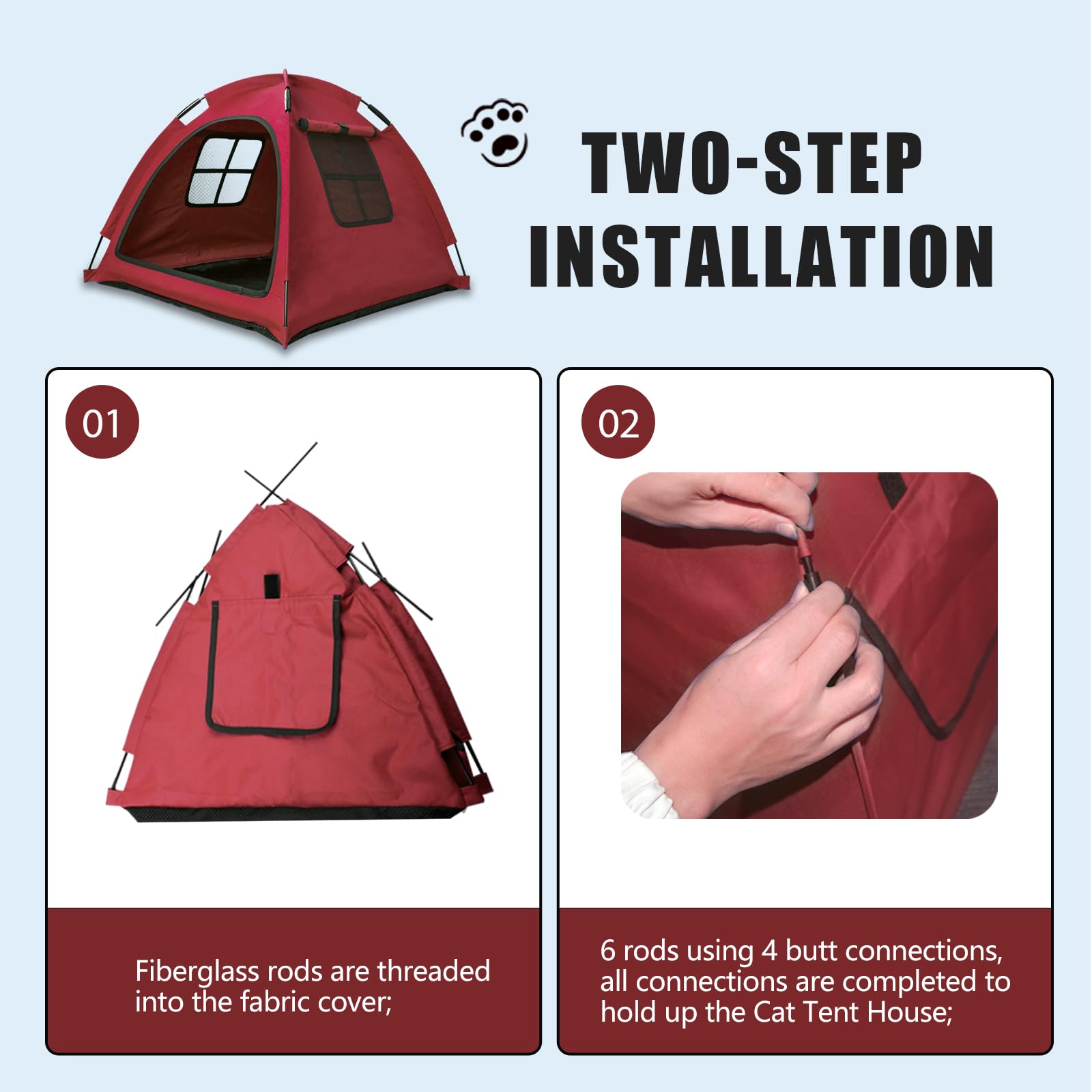 Nockovi Open Design Pet Tent packaging ready for easy setup