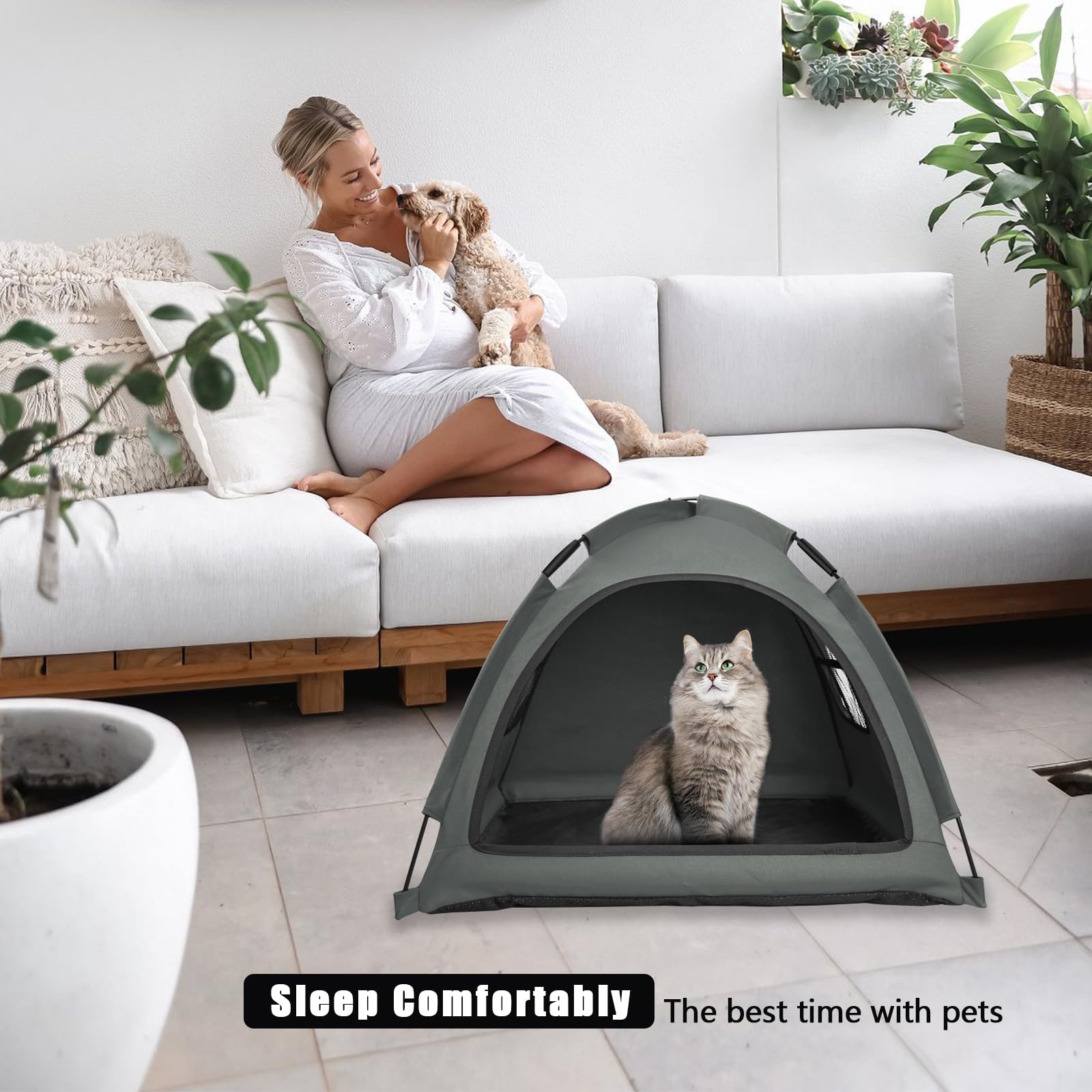 Nockovi Open Design Pet Tent side-ventilation highlights large windows for cooling.