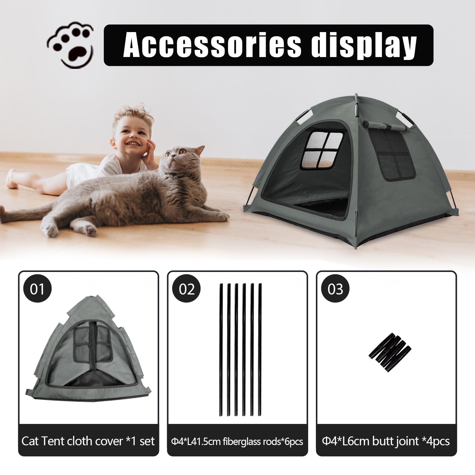Nockovi Open Design Pet Tent washable cover supports year-round use.