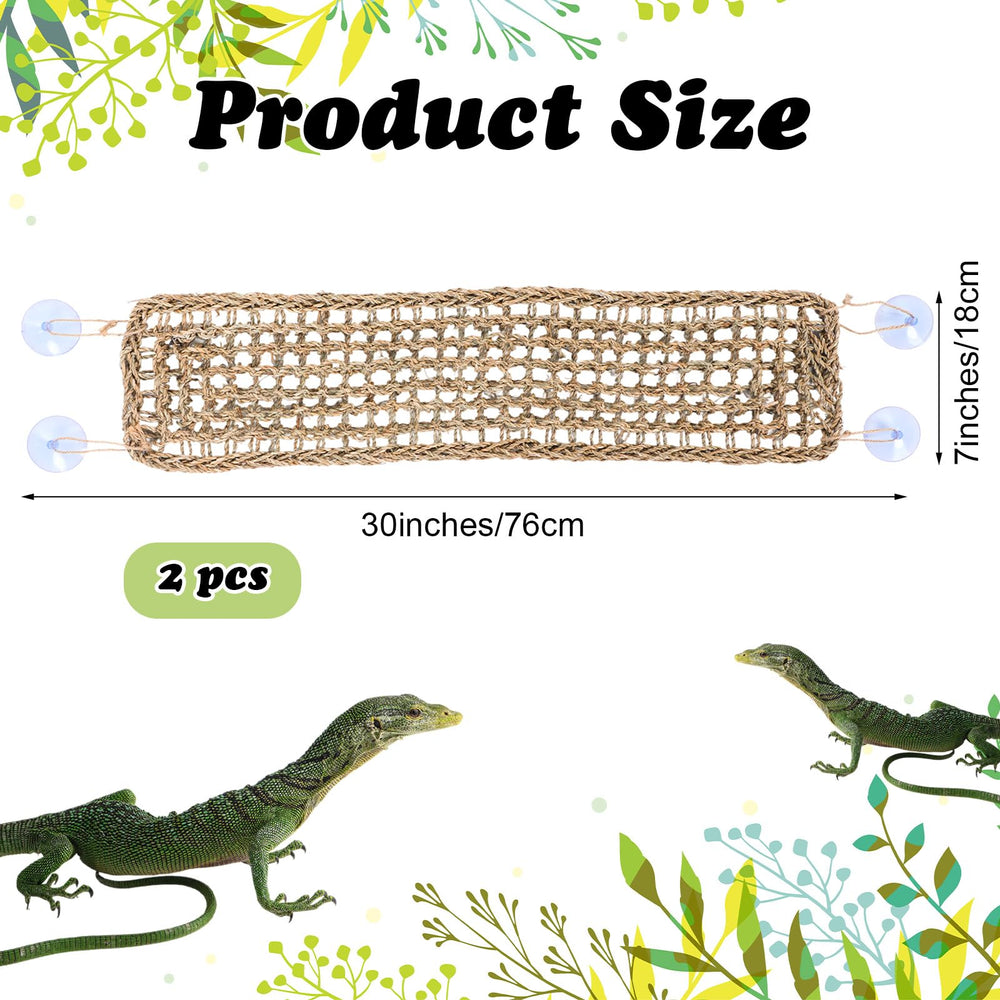 Nodaaiie bearded dragon hammock texture highlights soft seagrass for natural basking surfaces.