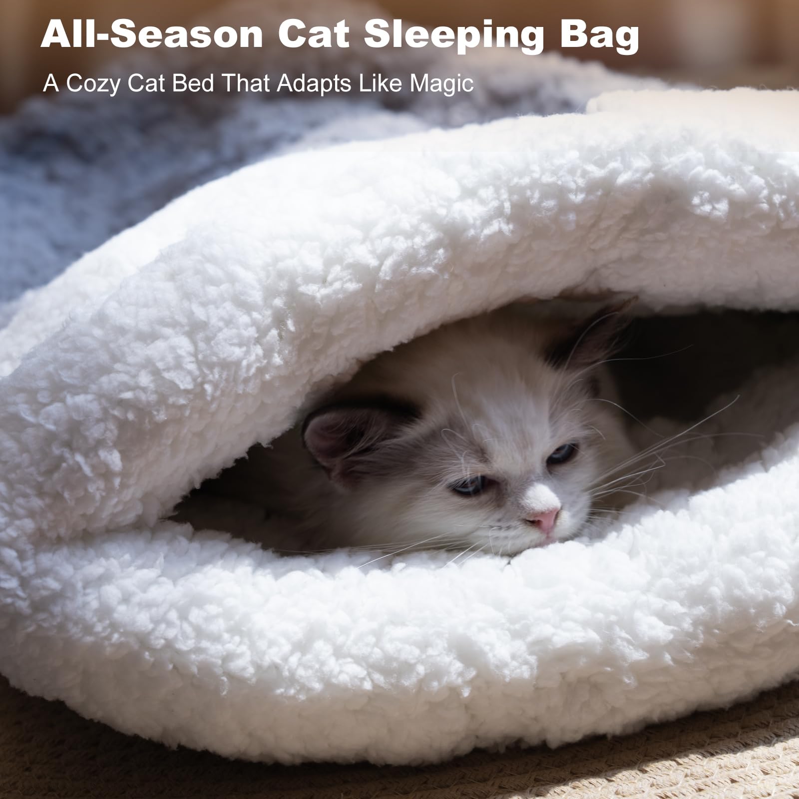 NODARKO Cat Sleeping Bag easy-entry design helps kittens hop in smoothly.