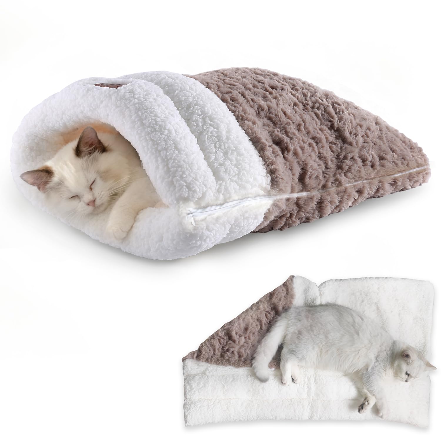 NODARKO Cat Sleeping Bag open cave for warm, cozy naps.