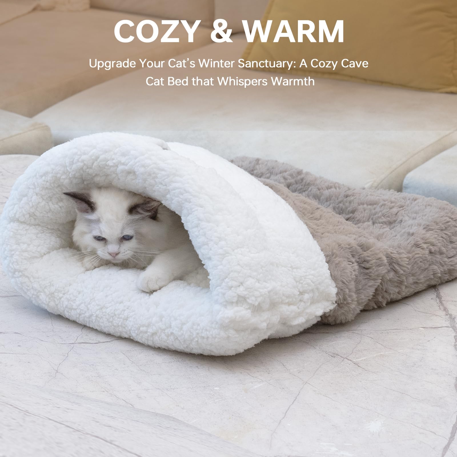 NODARKO cat sleeping bag rounded edges—pet-safe design with no sharp parts.