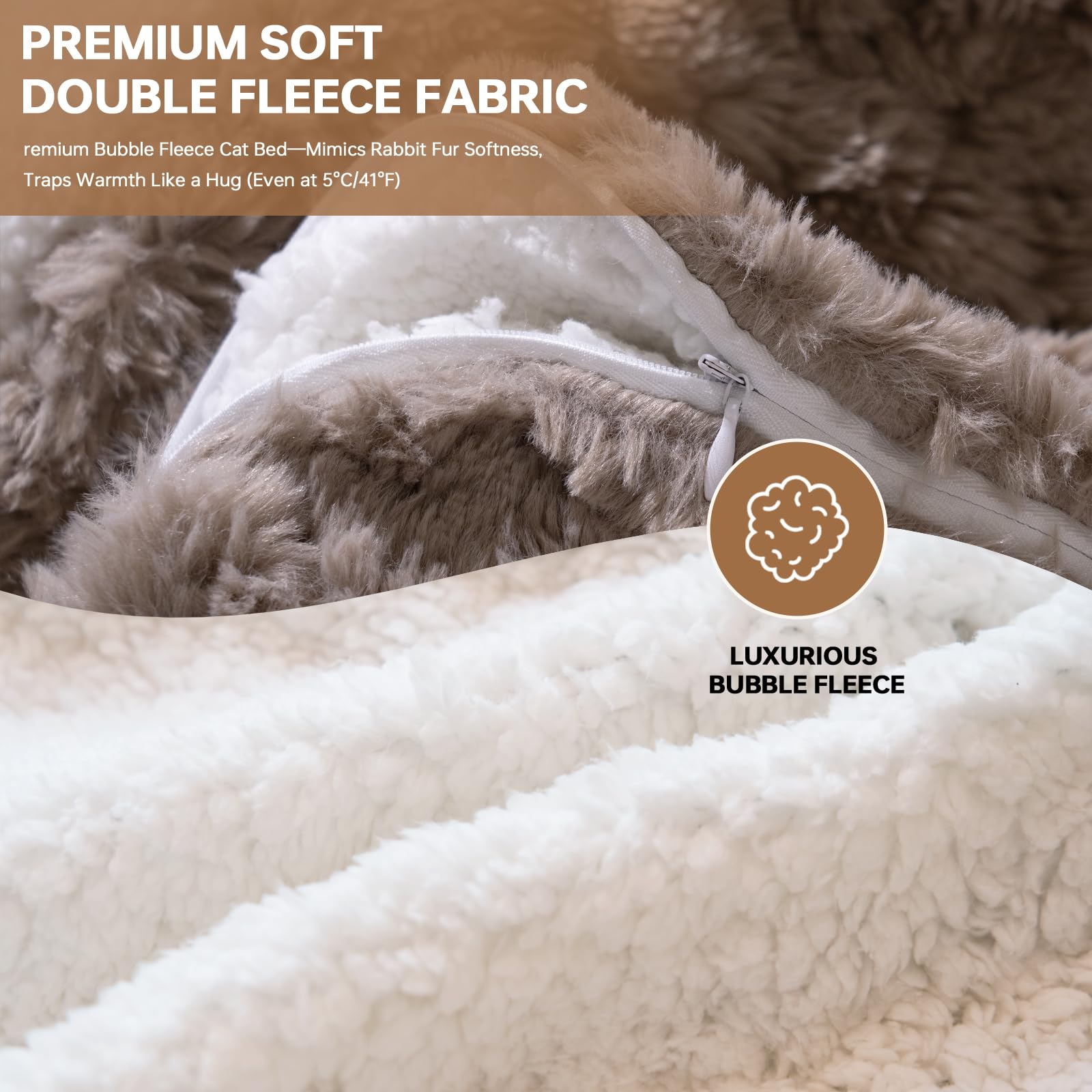 NODARKO Cat Sleeping Bag two-sided warmth with plush textures.