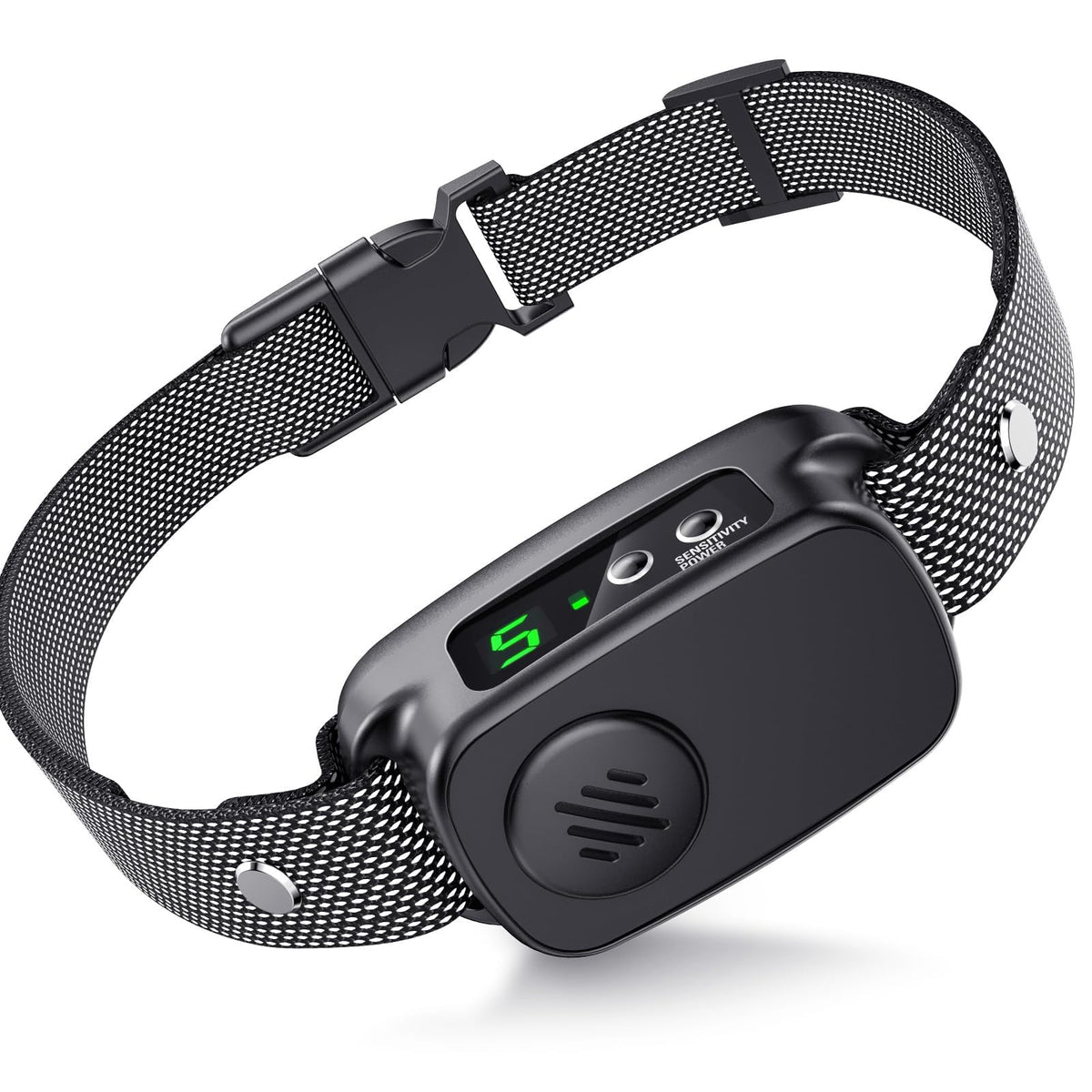 NOIDECE bark collar worn by a large dog during training for controlled barking