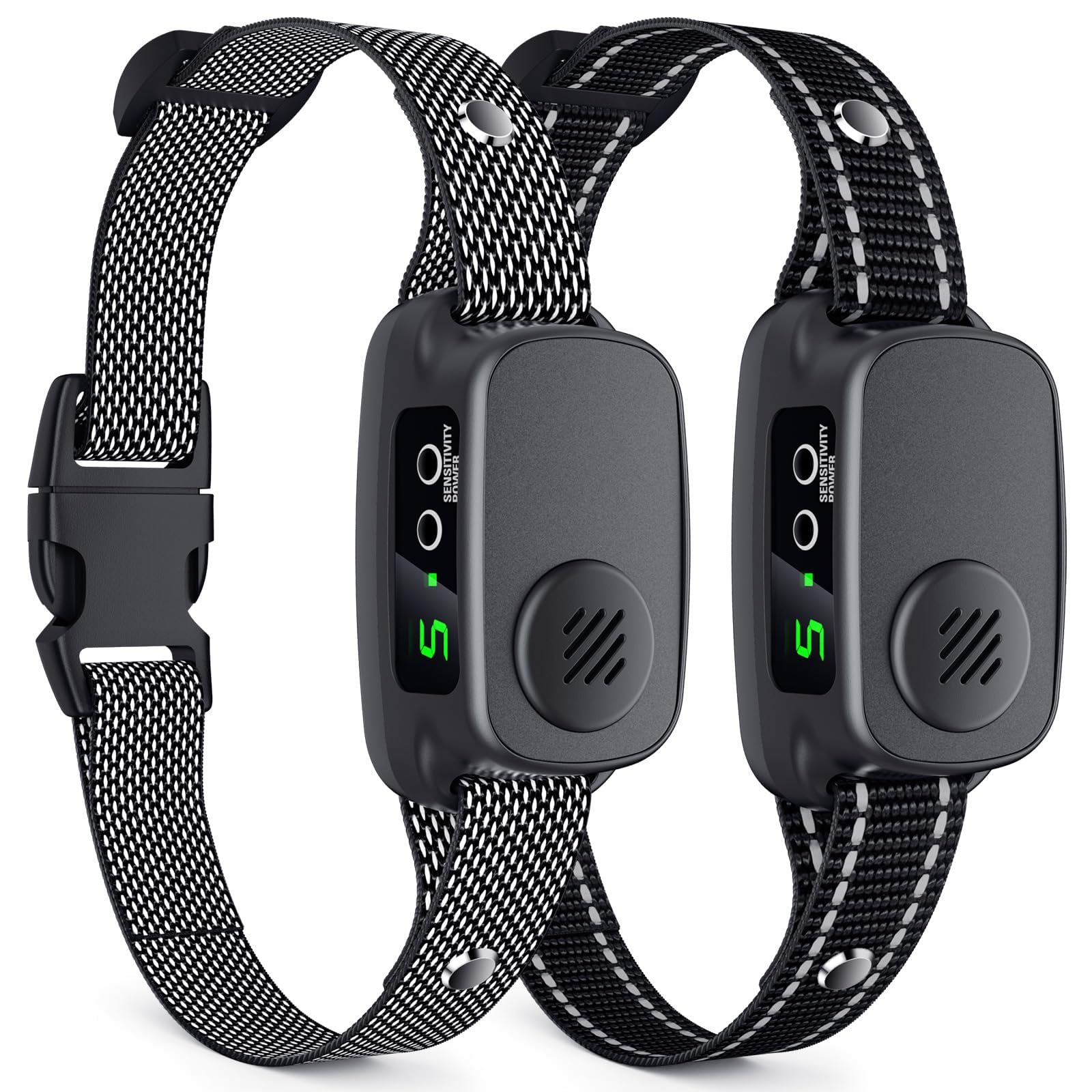 NOIDECE Bark Collar 2 Pack in box with adjustable straps for calmer daily walks