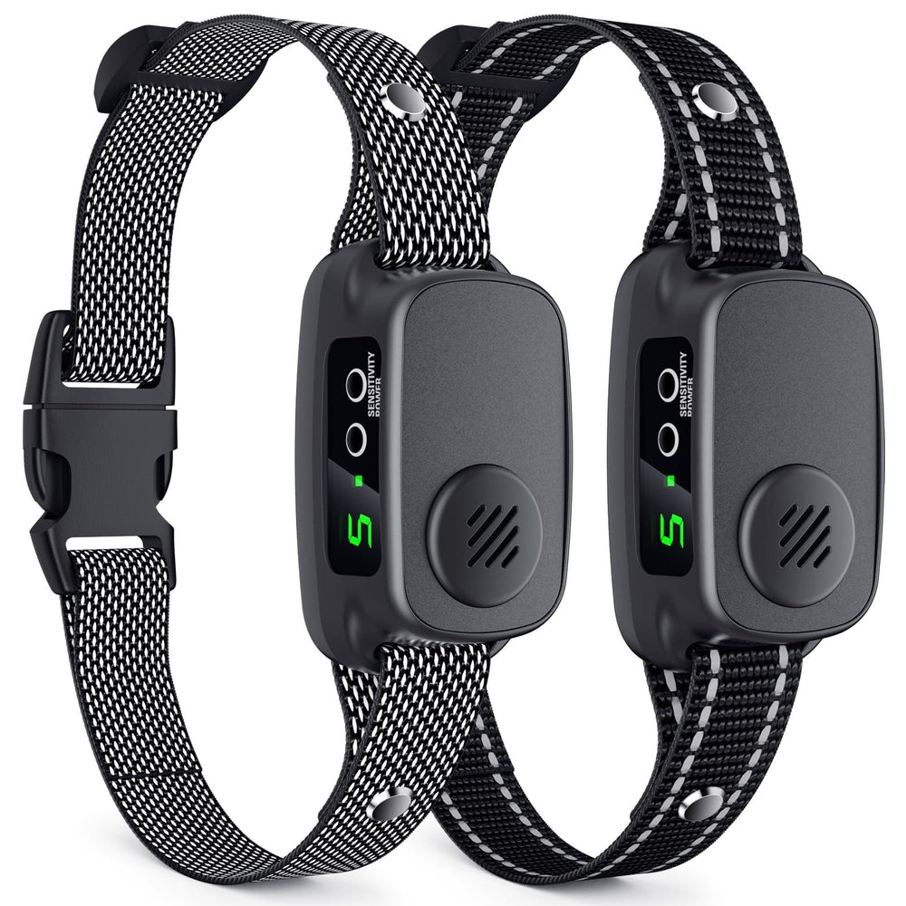 NOIDECE Bark Collar 2 Pack in box with adjustable straps for calmer daily walks
