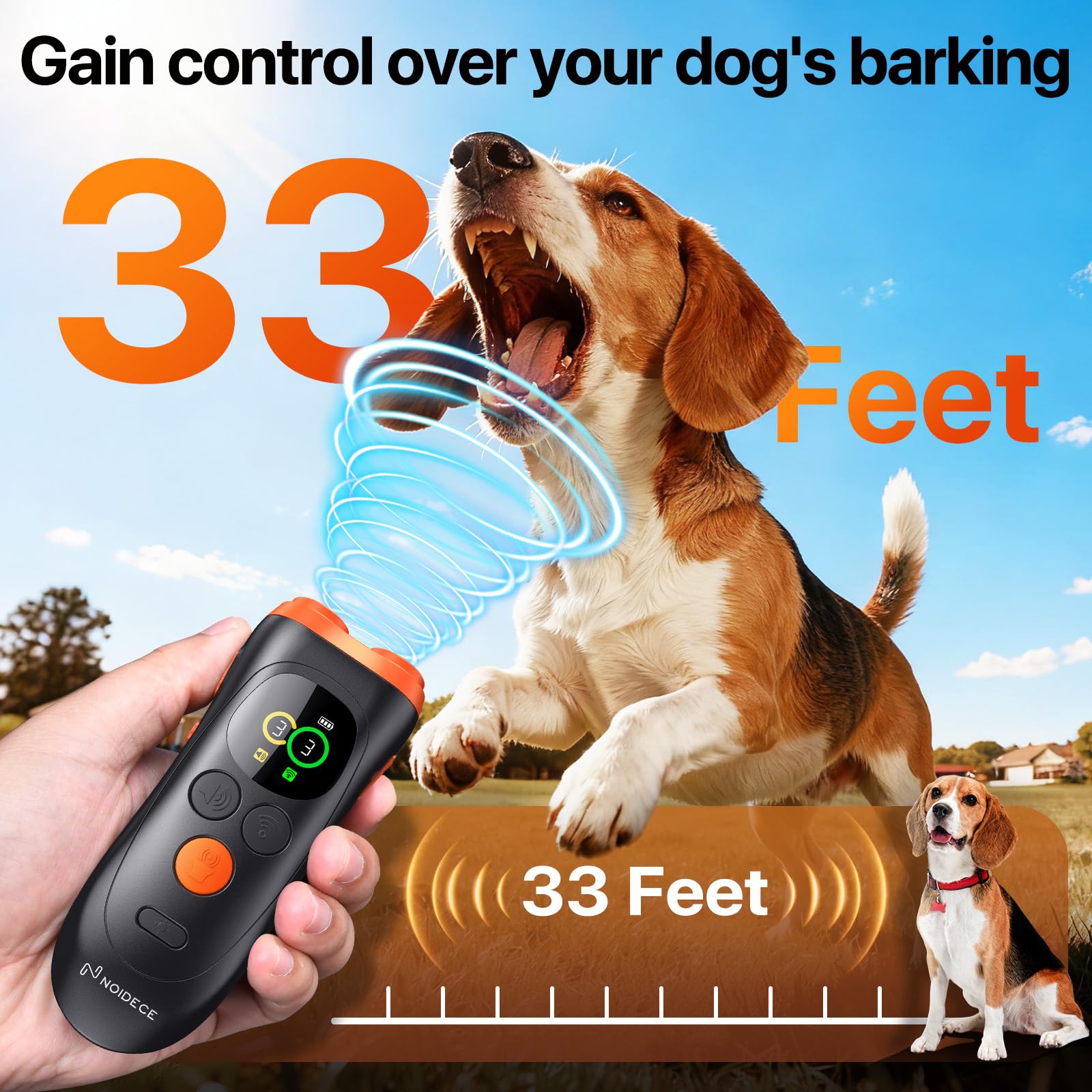NOIDECE range diagram demonstrates up to 33 feet of training reach