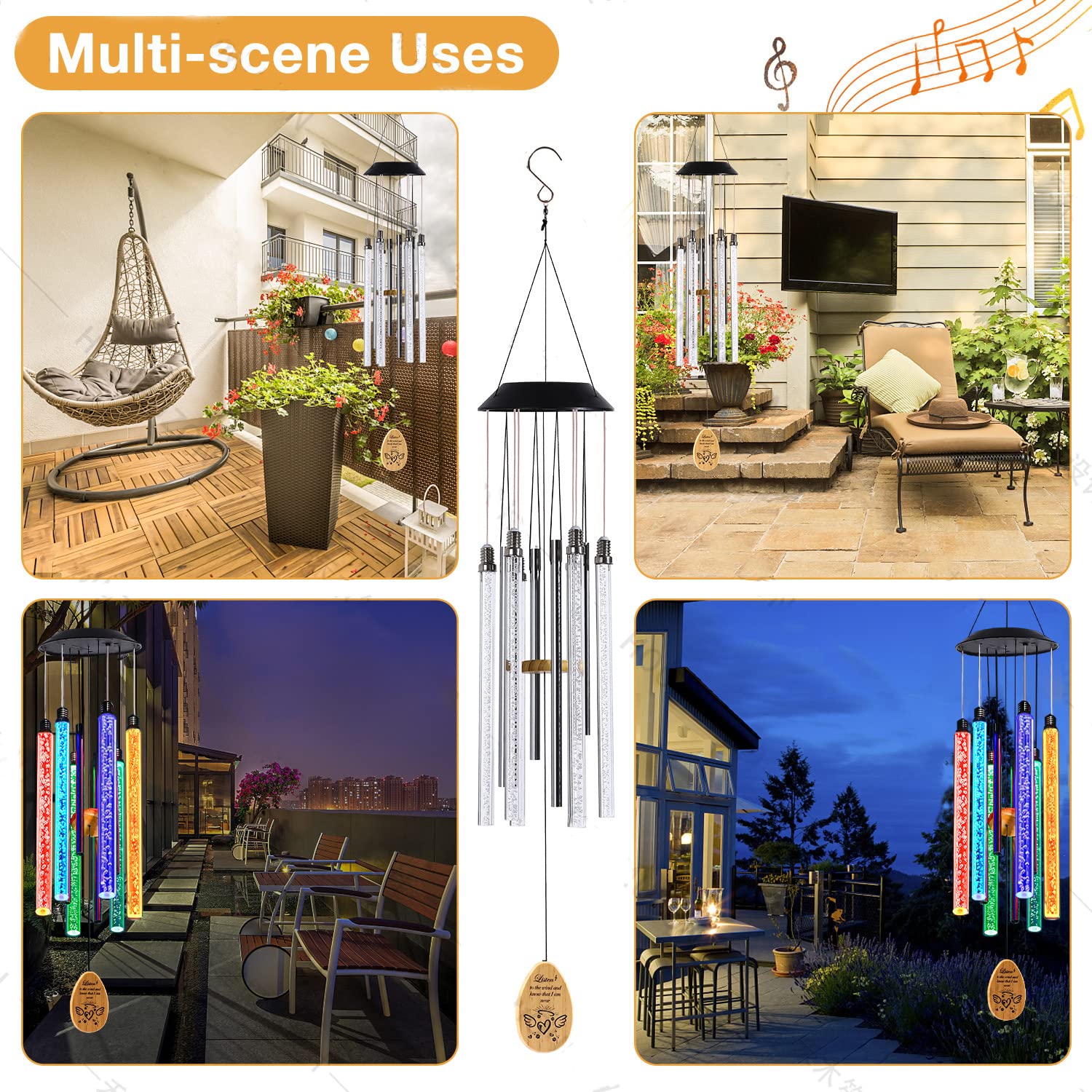 Noillow gift card-ready wind chime supports thoughtful sympathy messages