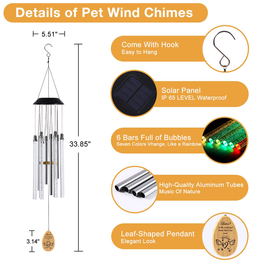 Noillow 33-inch total length wind chime for porch or garden memorial display