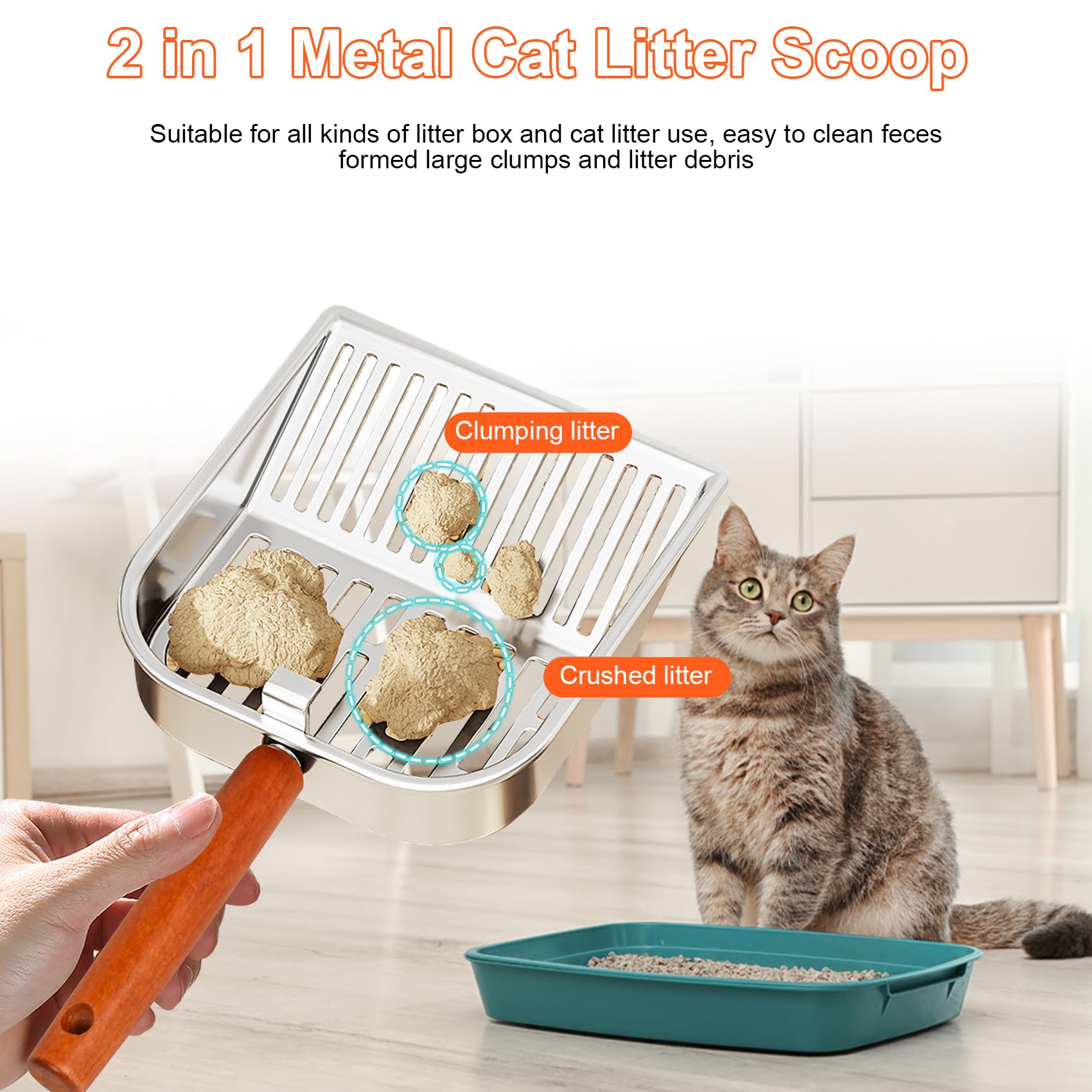 NomadSphere wood-handled scoop feels sturdy during deep litter cleaning.