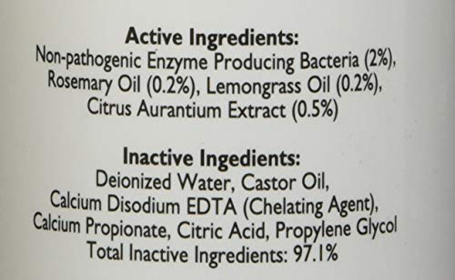 Closeup of No Mark 16 oz cat spray label for reference