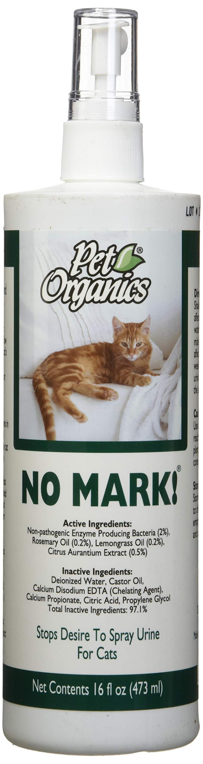 No Mark cat spray bottle shown for indoor deterrence of urine marking