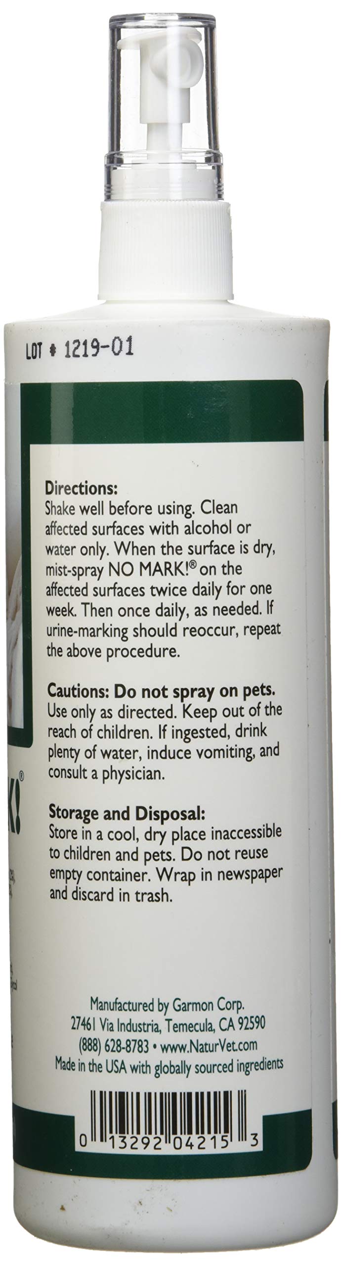 No Mark cat spray mist being applied to fabric during housetraining