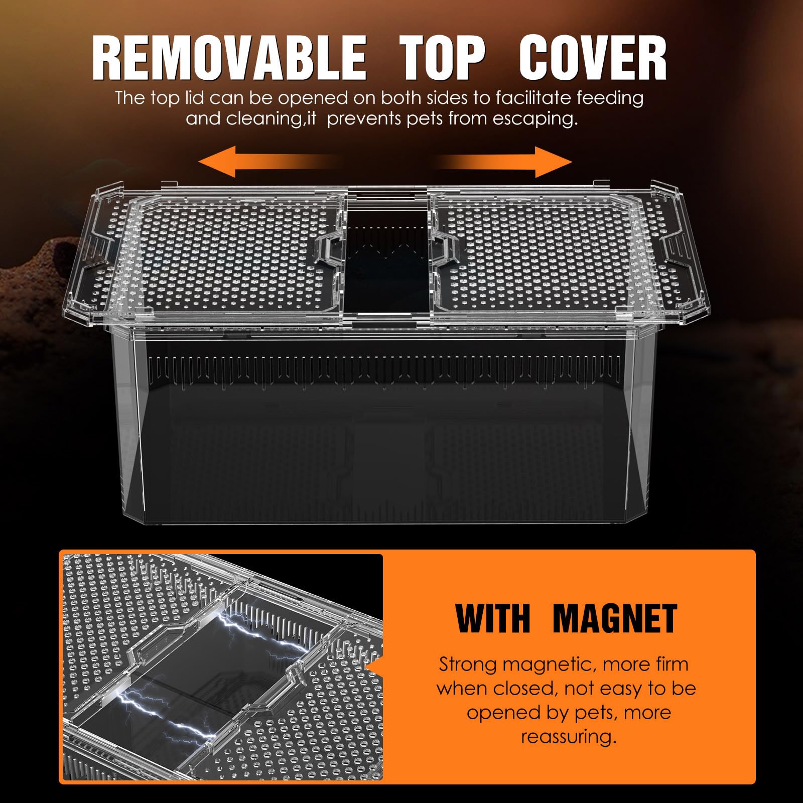 NOMOY Faunarium breathable vents ensure airflow for small pets like hermit crabs