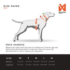 Non-stop dogwear Rock Harness XS under-chest clip supports tracking lines on hikes.
