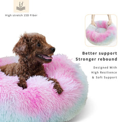 Nononfish Puppy Bed faux shag fur exterior with plush comfort for naps