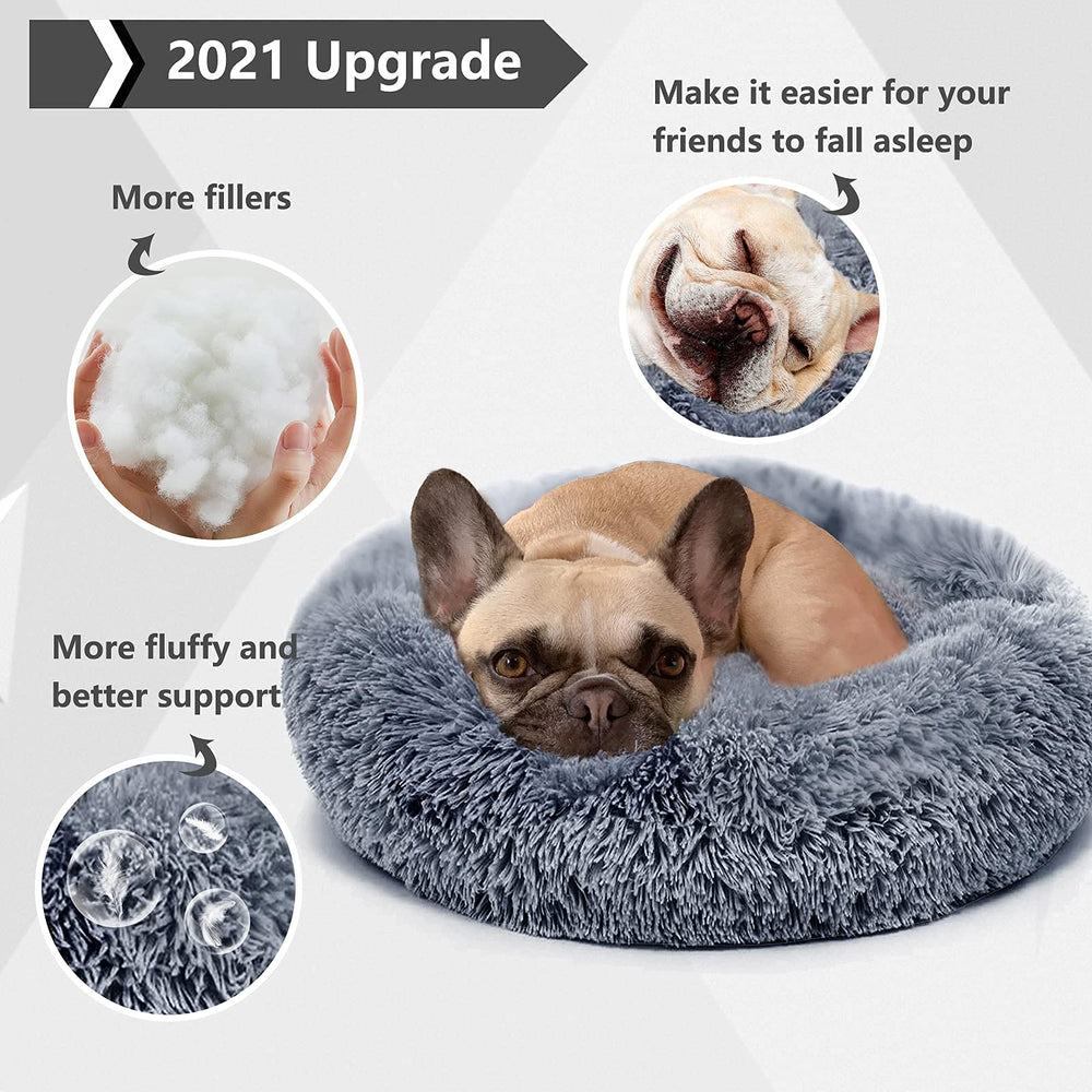 Nononfish small calming dog bed anti-slip base image shows secure, quiet resting spot