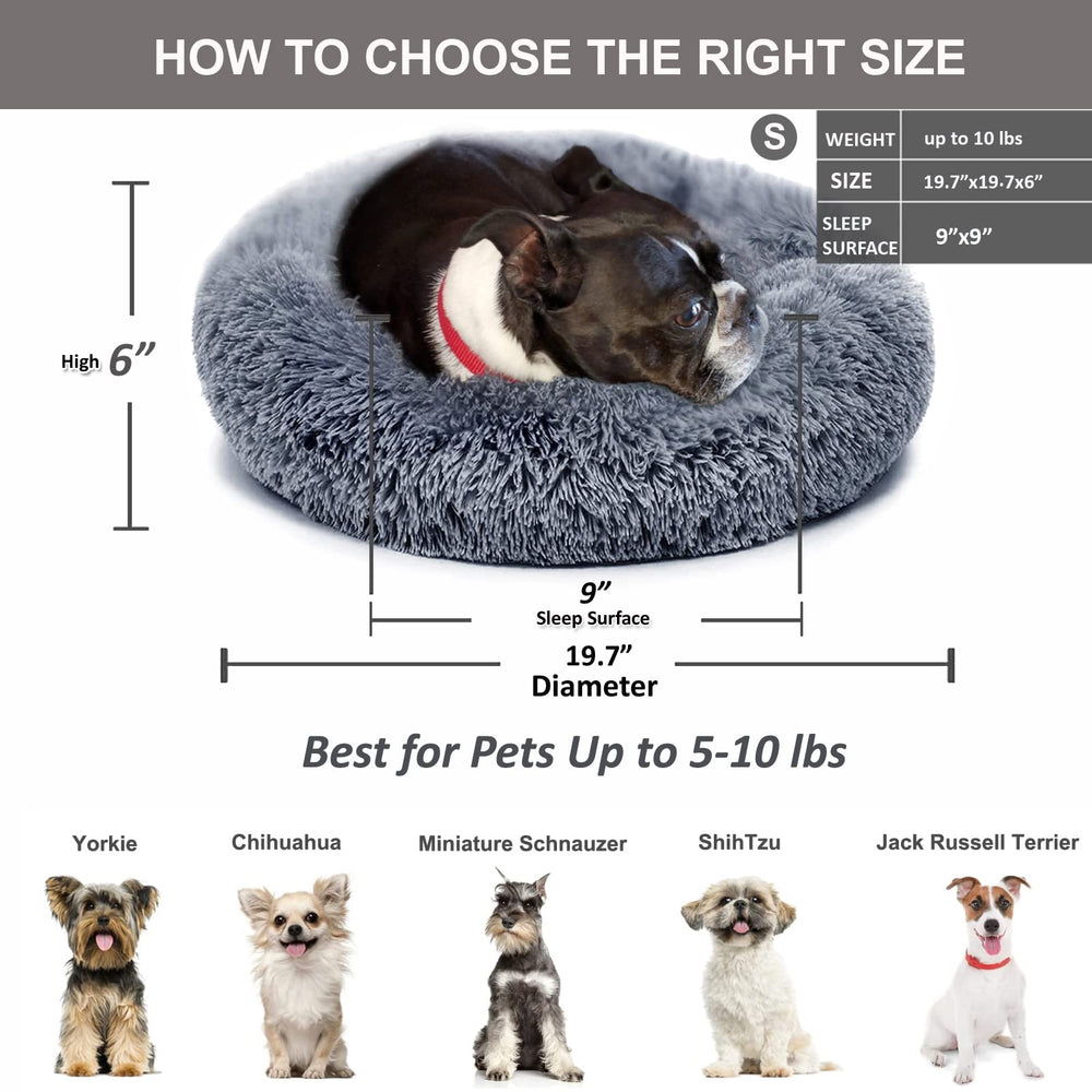 Nononfish small calming dog bed in use on puppy lounging, promotes restful nesting