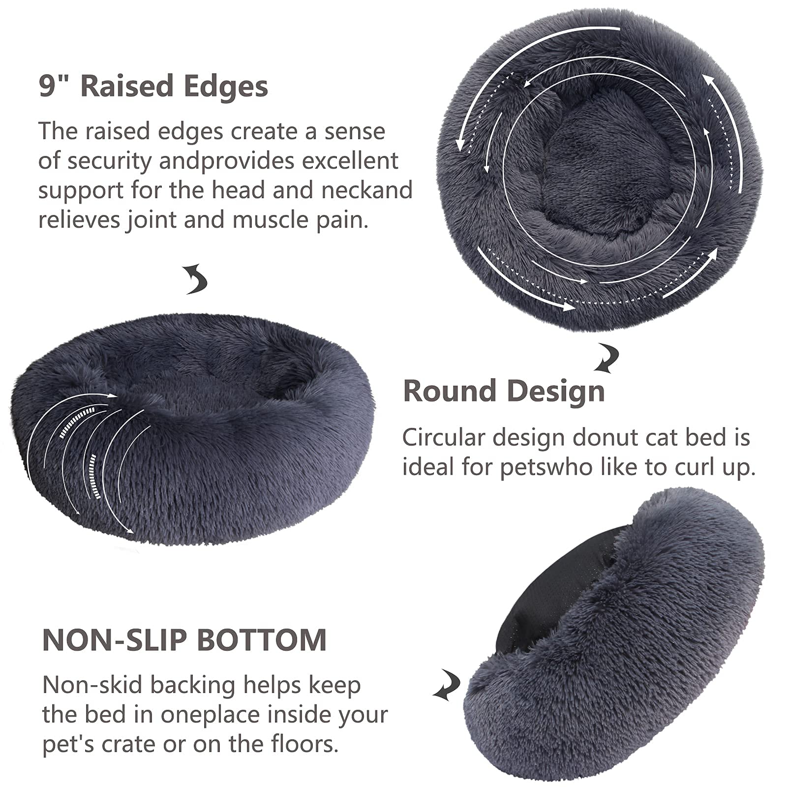 Nononfish small calming dog bed vacuum-sealed packaging shows convenient shipping and setup