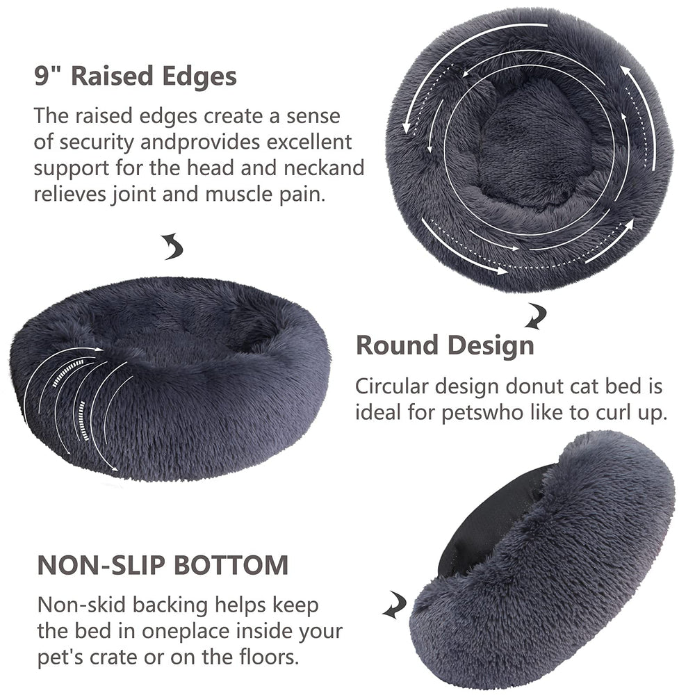 Nononfish small calming dog bed vacuum-sealed packaging shows convenient shipping and setup