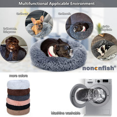 Nononfish small calming dog bed warm plush fabric endows snug warmth for cuddling