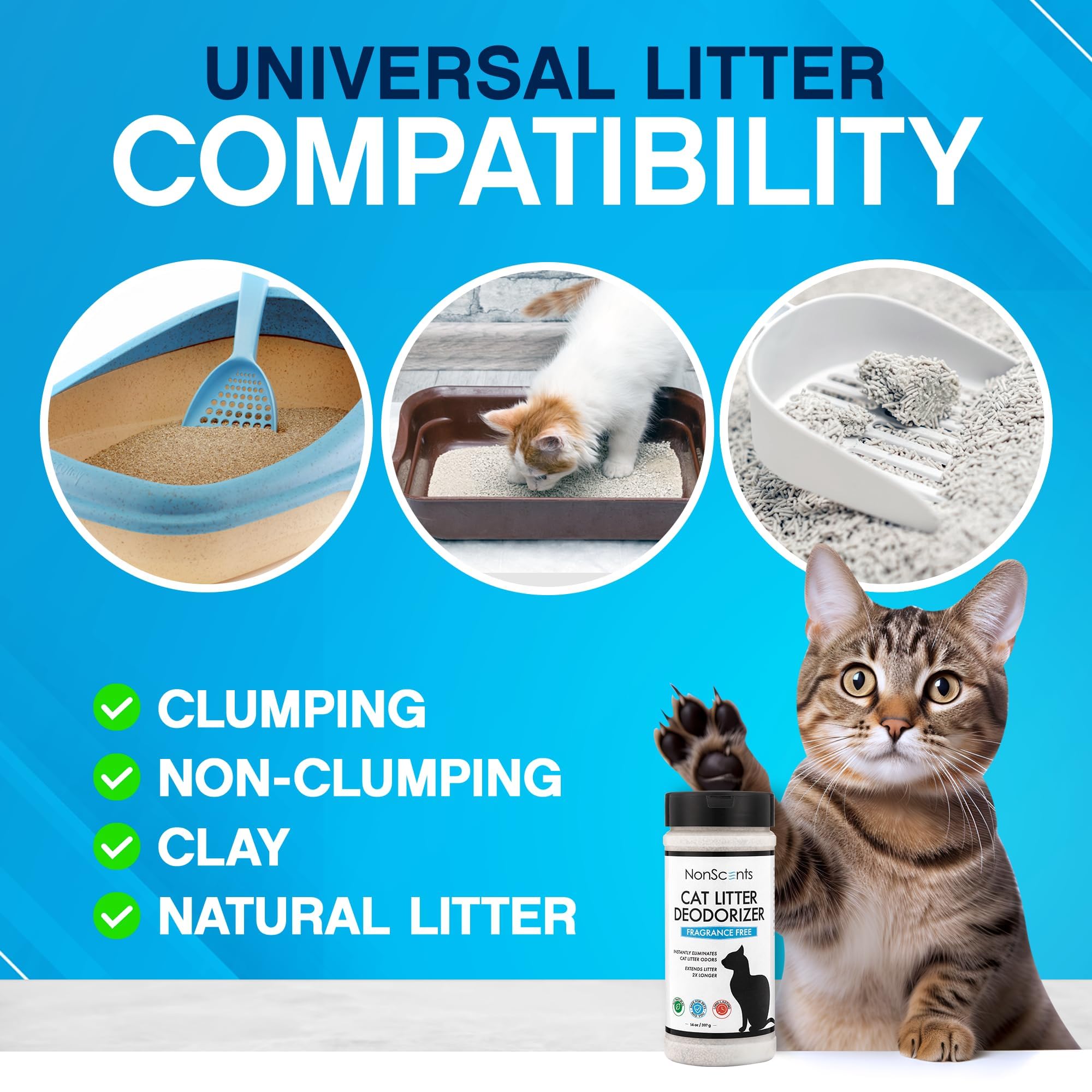 NonScents extended-litter-life feature shown in active use extending intervals between cleanings