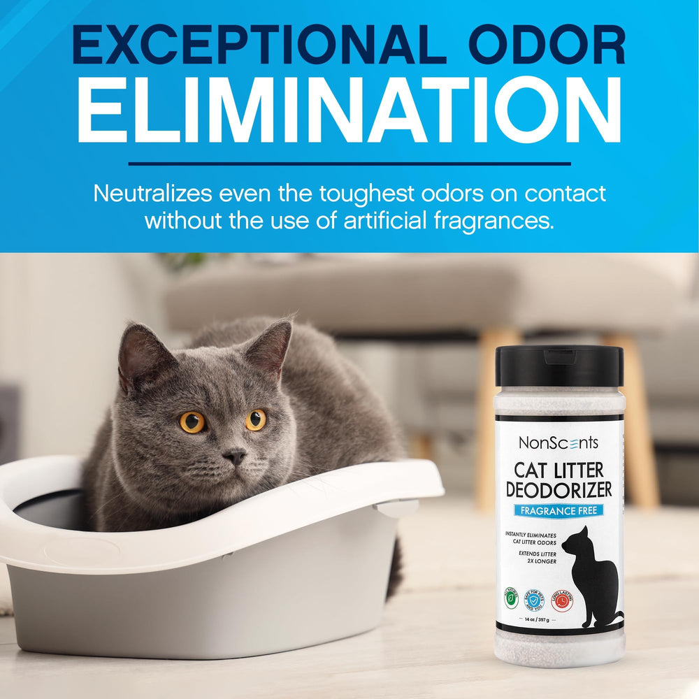 NonScents sprinkle-over-litter action demonstrates molecular odor neutralization in real-use litter scenarios