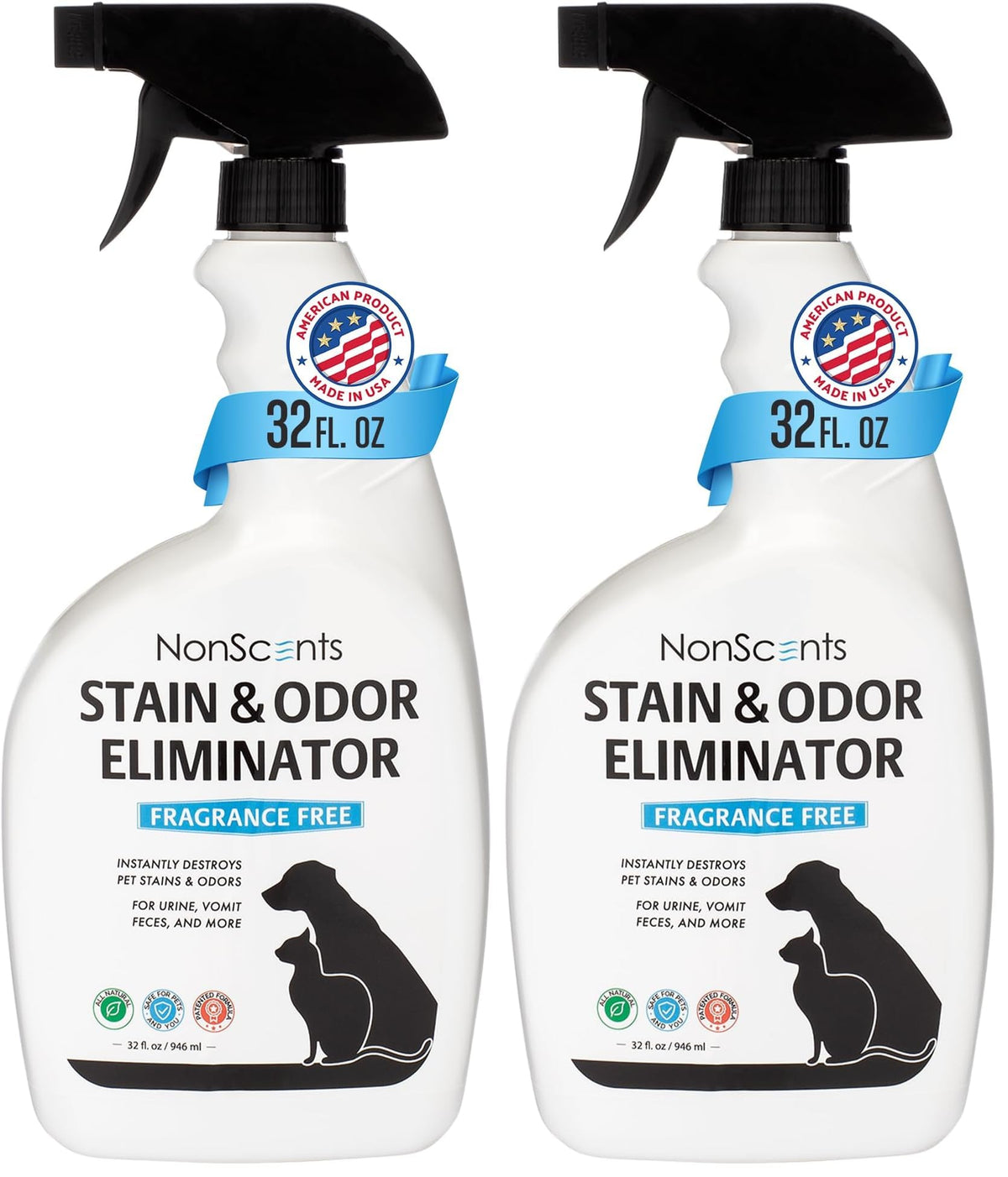 NonScents stain and odor eliminator spray 32oz bottle ready for pet odor control