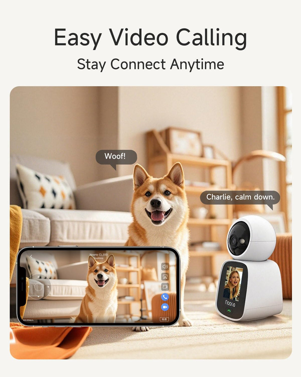 Noorio CL200 2K HD video stream for clear home monitoring