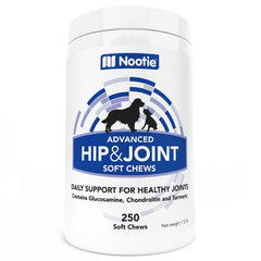 Nootie glucosamine dog hip joint soft chews 250ct support mobility and joint health