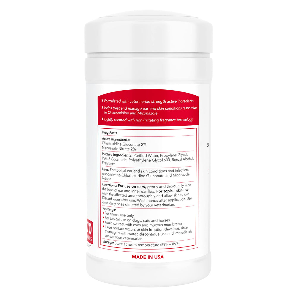 Nootie Medicated Wipes ear-care focus for comfortable ear care in dogs and cats.