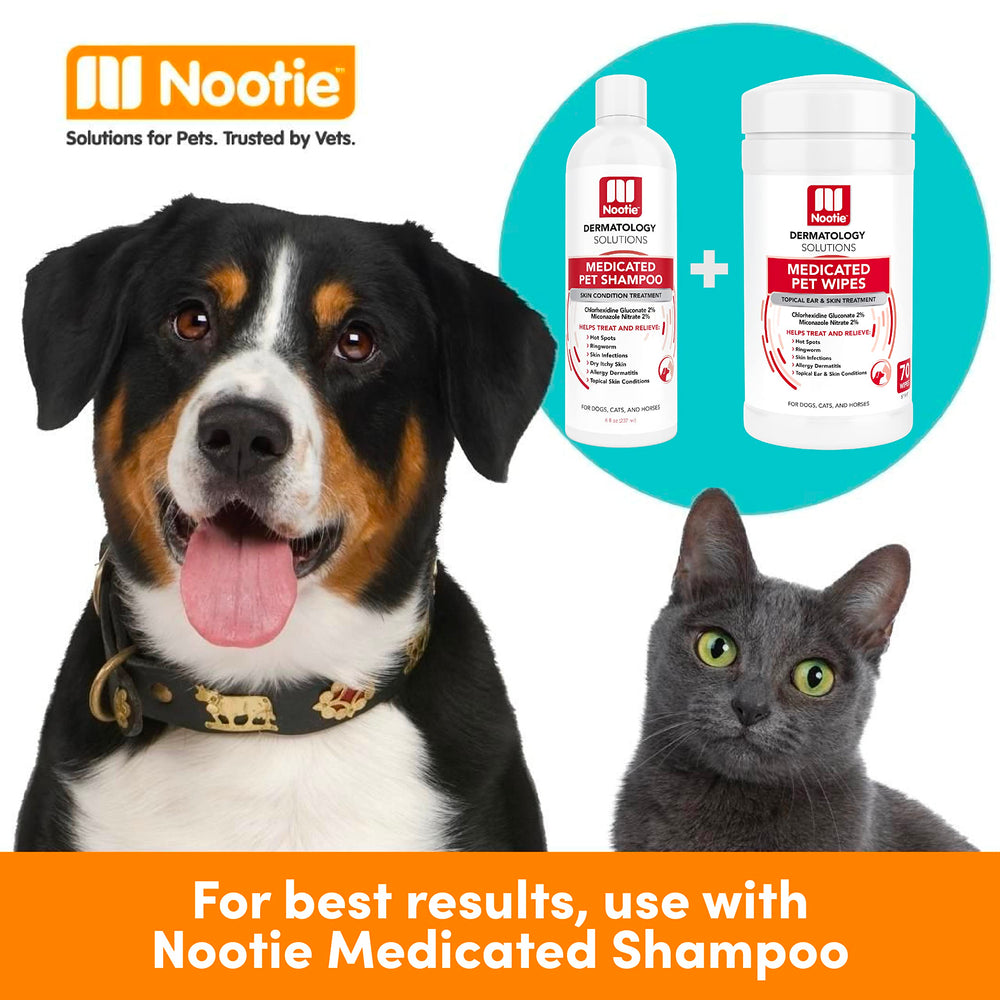 Nootie Medicated Wipes suitable for dogs and cats as versatile pet care.