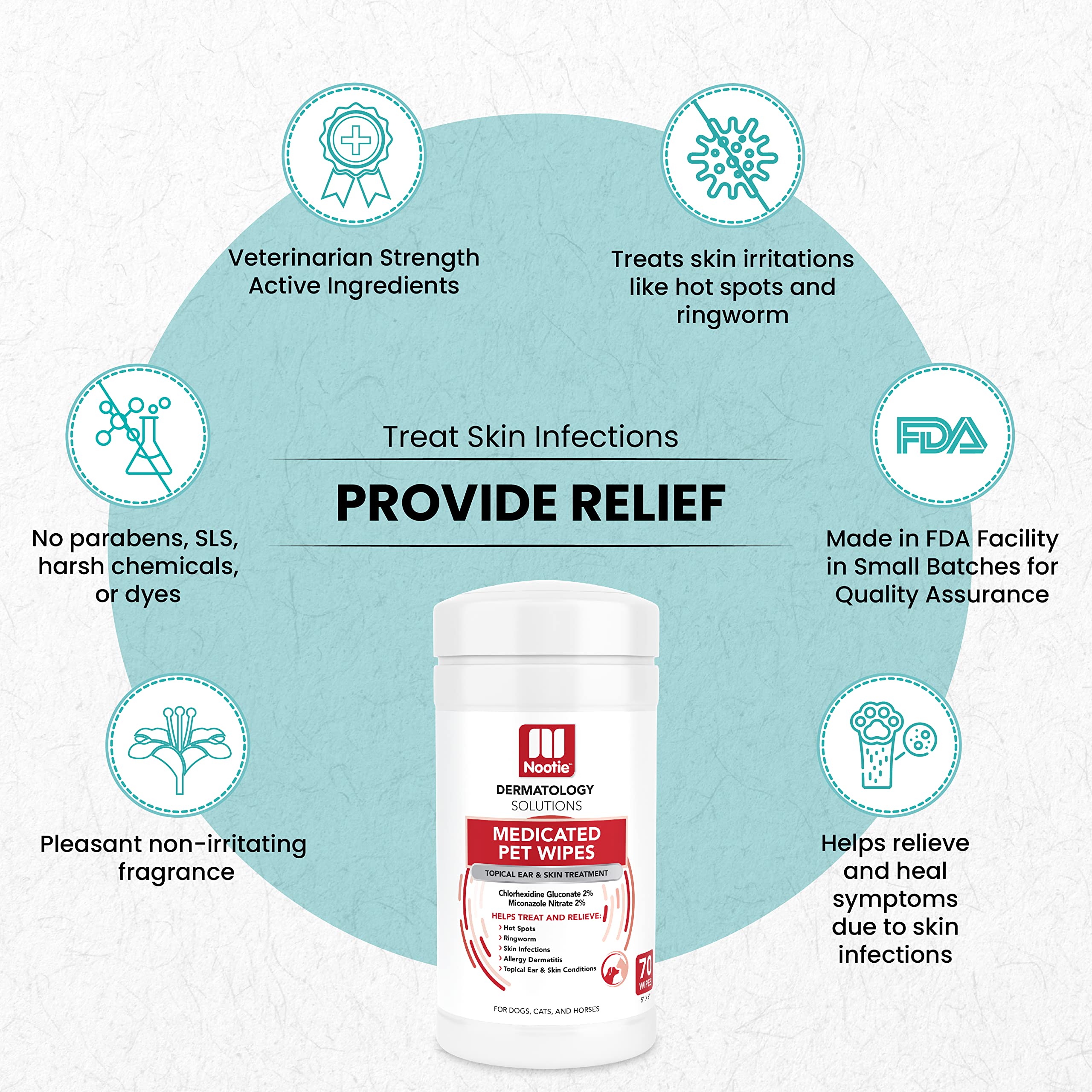 Nootie Medicated Wipes USA-made quality and safety in production.