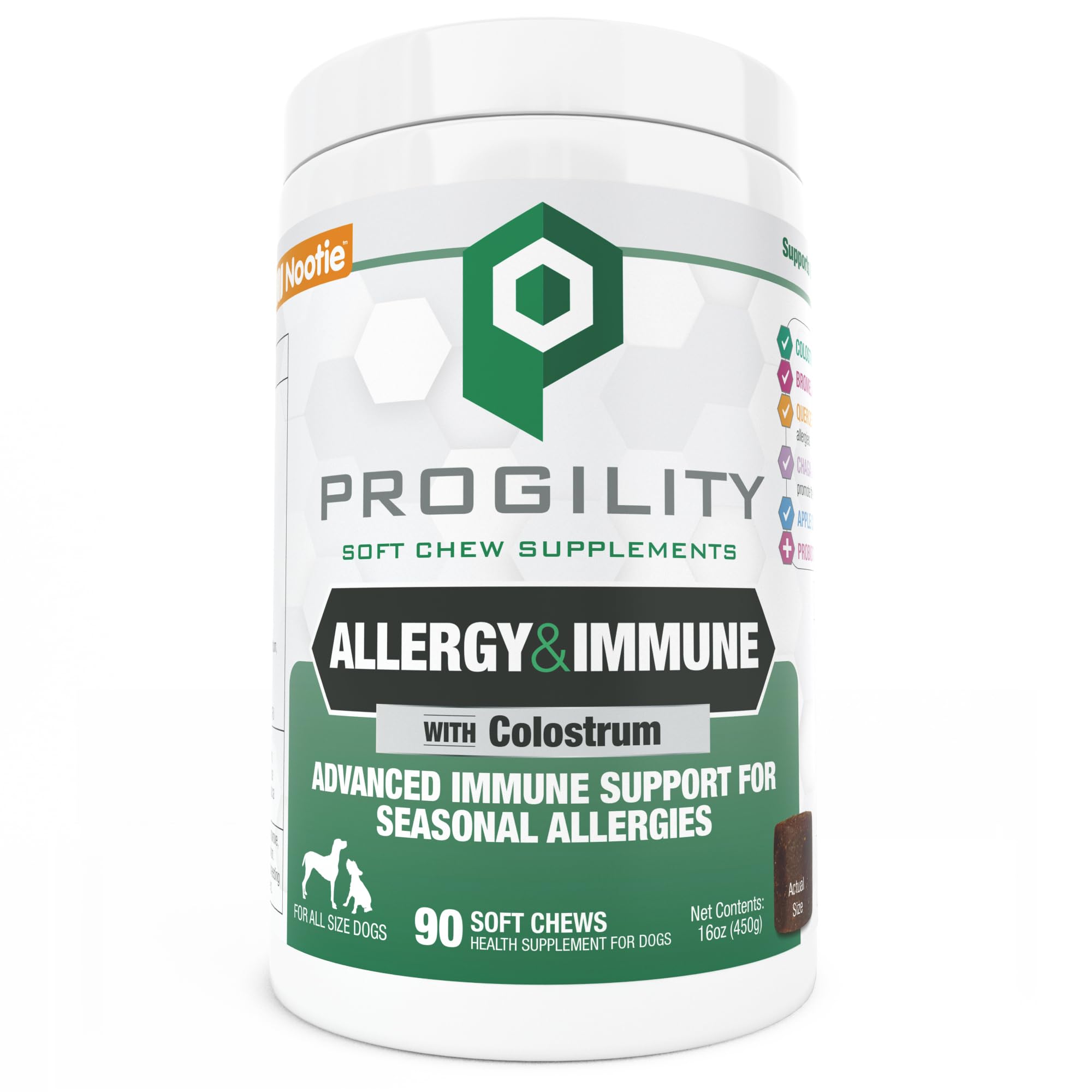 Nootie Progility container with soft chews designed for daily allergy support.