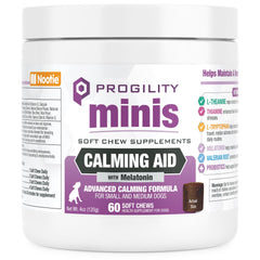 Nootie Progility Mini chews bottle close-up for calming support on the go