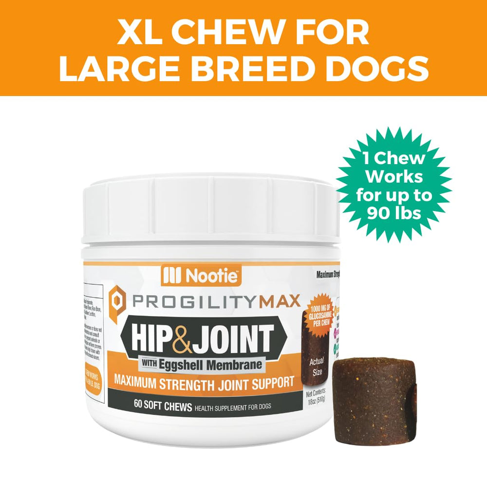 Nootie ProgilityMAX 60-count chews for daily mobility support in large breeds