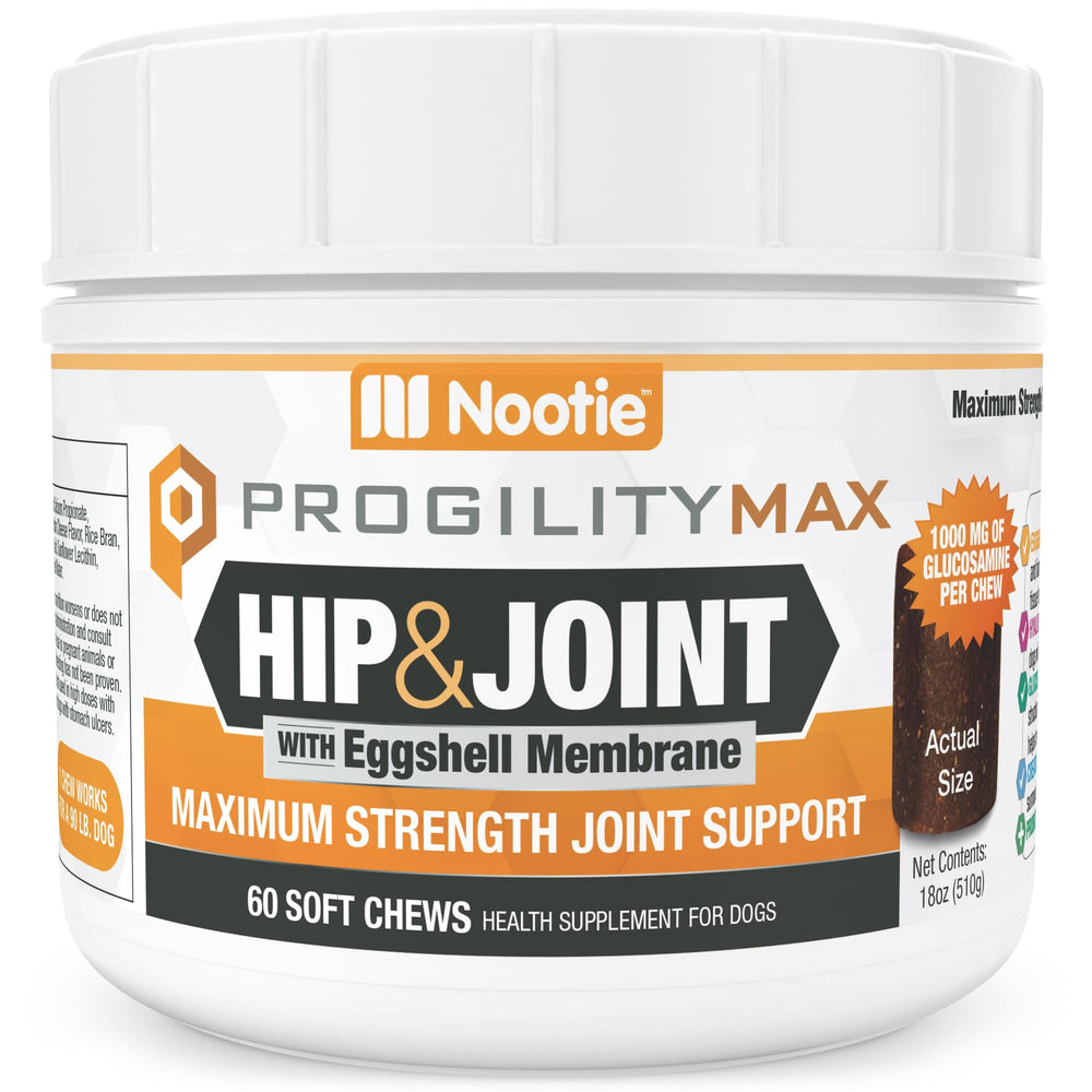 Nootie ProgilityMAX bottle-front shows joint support packaging for large dogs