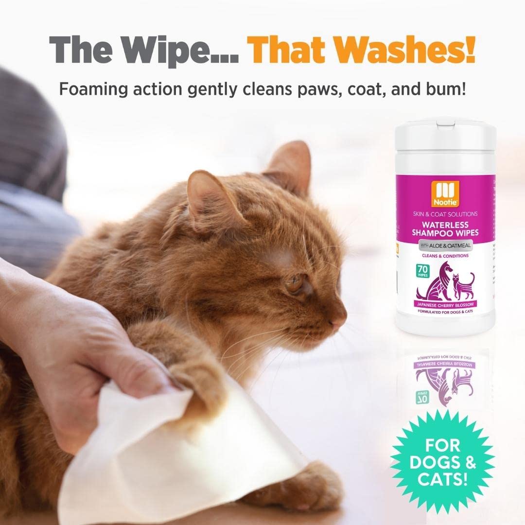 Cherry blossom fragrance image emphasizes pleasant, long-lasting scent from Nootie wipes