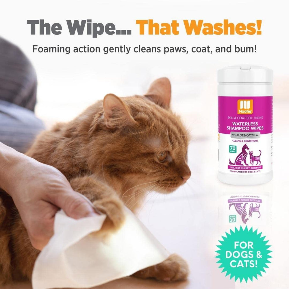 Cherry blossom fragrance image emphasizes pleasant, long-lasting scent from Nootie wipes