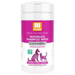 Nootie waterless wipes pack shot highlights convenient on-the-go grooming for dogs and cats